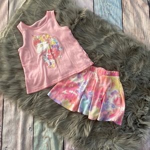 The Children’s Place Unicorn Skort Set Size 4T